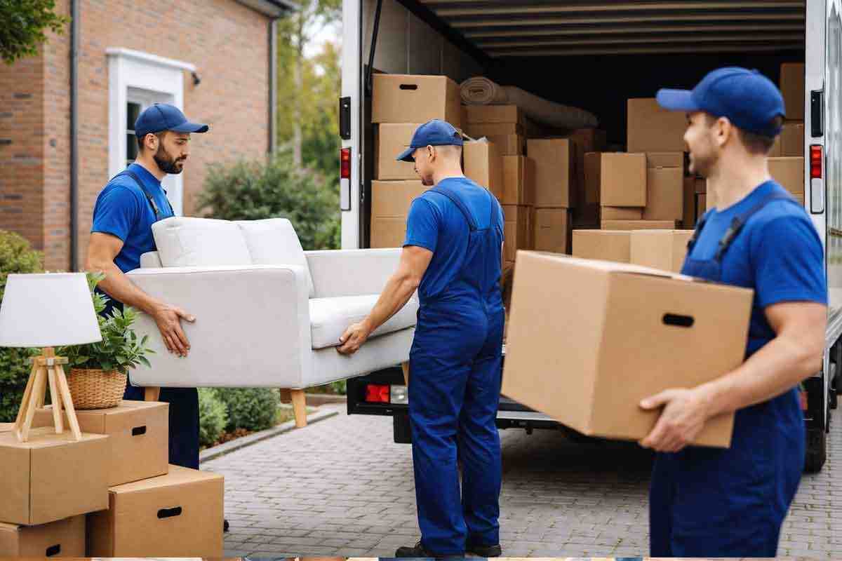 Professional house movers loading furniture and boxes in Canberra